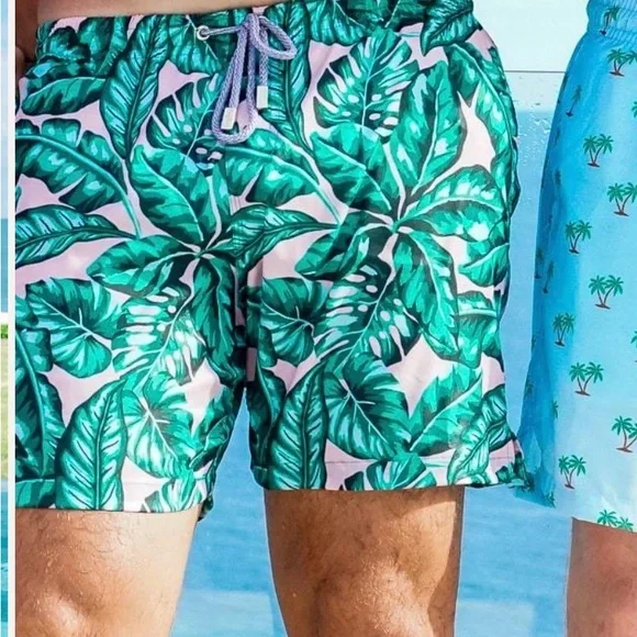 Kenny Flowers the fronds with benefits Leaf Men's Swim Trunks